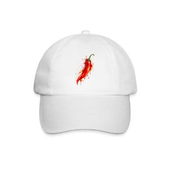 Chili Splash Kunstmotiv - Baseballkappe - Weiß/Weiß - Vorne
