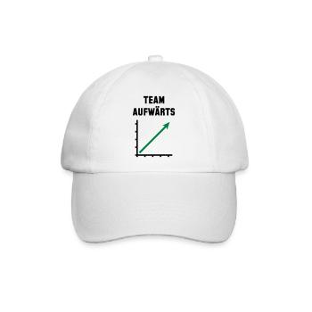 Team Aufwärts (Erfolg / Fortschritt / POS Green2C) - Baseballkappe - Weiß/Weiß - Vorne