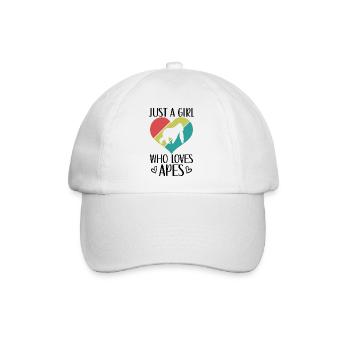 Affe Herz Silhouette Retro-Style - Baseballkappe - Weiß/Weiß - Vorne