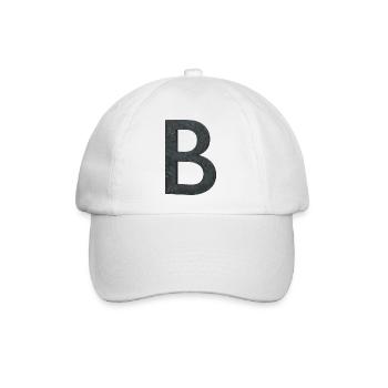 Buchstabe B Steinoptik (Letter B Stone) - Baseballkappe - Weiß/Weiß - Vorne