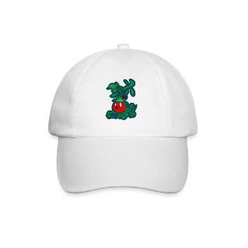 Die ängstliche Punker-Tomate - Baseballkappe - Weiß/Weiß - Vorne