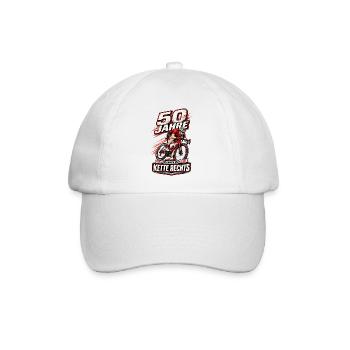 Rennradfahrer 50. Geburtstag - Baseballkappe - Weiß/Weiß - Vorne