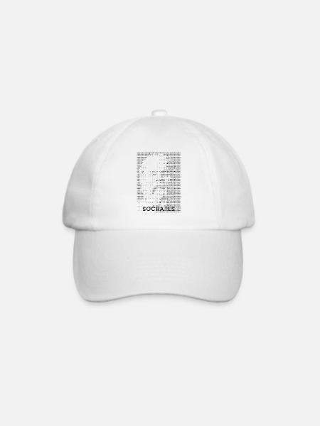 Sokrates ASCII-Porträt - Baseballkappe - Weiß/Weiß