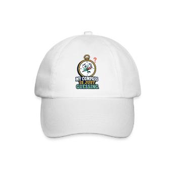 My Compass Is Just Guessing – Outdoor Humor - Baseballkappe - Weiß/Weiß - Vorne