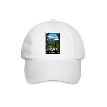 Erleben Sie den Taranaki Mountain in Neuseeland - Baseballkappe - Weiß/Weiß - Vorne