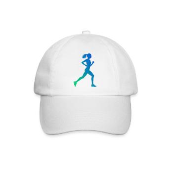 Geschenkidee für eine Laufsportlerin mit Laufsport - Baseballkappe - Weiß/Weiß - Vorne
