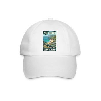 Erleben Sie die Cornwall-Küste von Porthcurno in England - Baseballkappe - Weiß/Weiß - Vorne