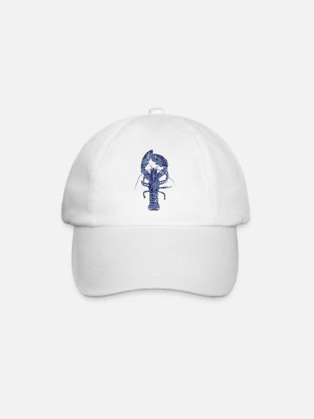 Blauer Hummer - Baseballkappe - Weiß/Weiß