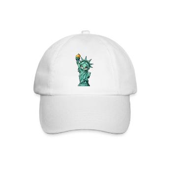 Freiheitsstatue Kawaii Style – New York - Baseballkappe - Weiß/Weiß - Vorne