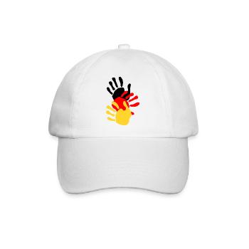 Deutschland Hände - Baseballkappe - Weiß/Weiß - Vorne