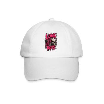 Love Rot Skull Roses Neon Goth - Baseballkappe - Weiß/Weiß - Vorne