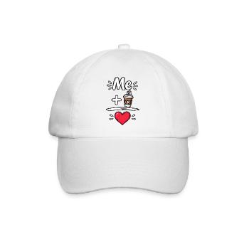Süßer Kaffeeliebhaber Valentine Aesthetic Heart Brew - Baseballkappe - Weiß/Weiß - Vorne