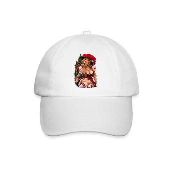 Black Forest Hexe Mit Rabe Und Vollmond - Baseballkappe - Weiß/Weiß - Vorne