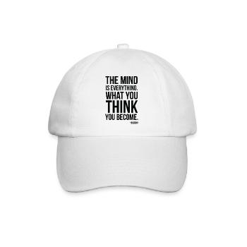 Buddha Mind Is Everything Zitattypografie - Baseballkappe - Weiß/Weiß - Vorne