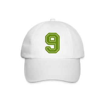 9- - Baseballkappe - Weiß/Weiß - Vorne