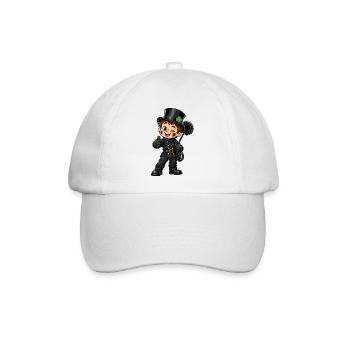 Schornsteinfeger Kawaii Style – Süßer Glücksbringe - Baseballkappe - Weiß/Weiß - Vorne