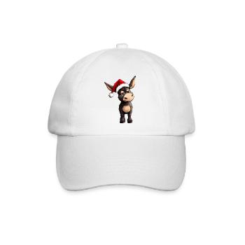 Esel Weihnachten - Baseballkappe - Weiß/Weiß - Vorne