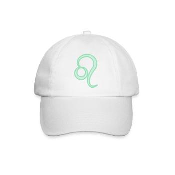 Löwen-Sternzeichen Pastellgrün - Baseballkappe - Weiß/Weiß - Vorne