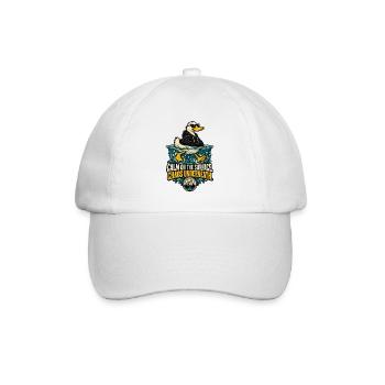 RobVibe Wildclub – Ruhige Oberflächenente - Baseballkappe - Weiß/Weiß - Vorne