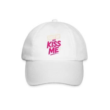 Shut Up And Kiss Me Küss Mich Einfach Valentinstag - Baseballkappe - Weiß/Weiß - Vorne