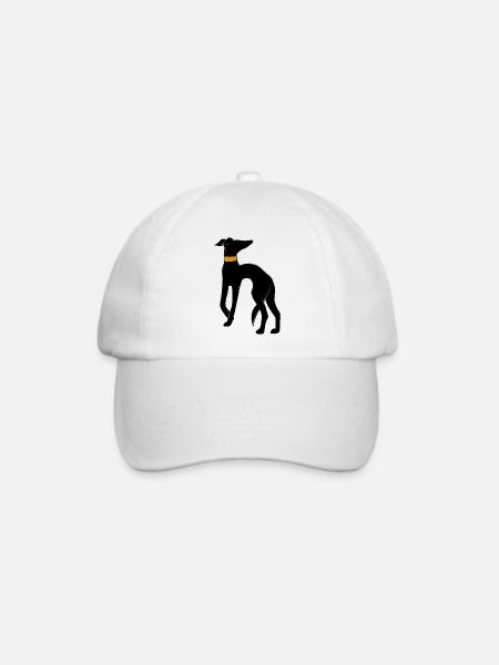 Midnight Hound Silhouette mit Halsband - Baseballkappe - Weiß/Weiß