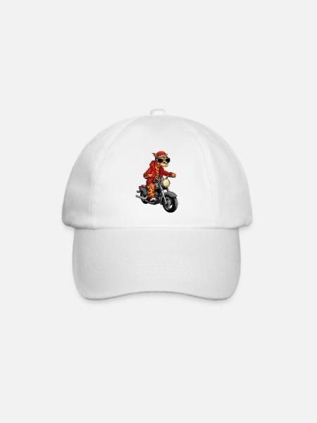 Motorrad Giraffe - Baseballkappe - Weiß/Weiß