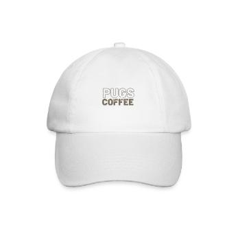 Möpse Und Kaffee Sind Alles, Was Ich Brauche - Baseballkappe - Weiß/Weiß - Vorne
