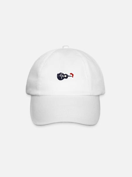 E-Gitarre Weihnachten Herzschlag - Baseballkappe - Weiß/Weiß