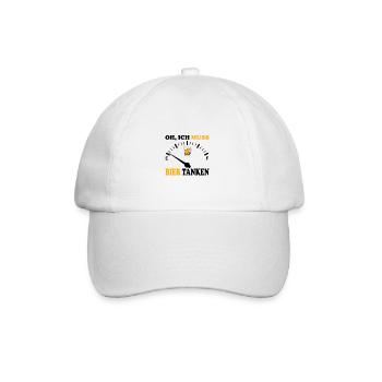 Bier tanken / Alkohol Lustige Sprüche Saufen - Baseballkappe - Weiß/Weiß - Vorne