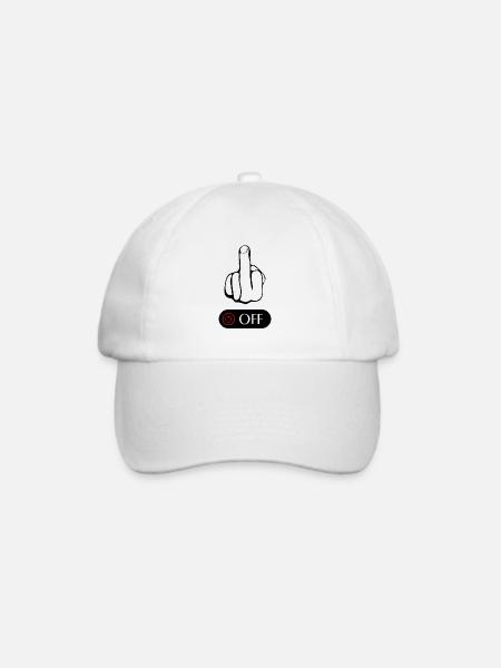 Fuck Off - Baseballkappe - Weiß/Weiß