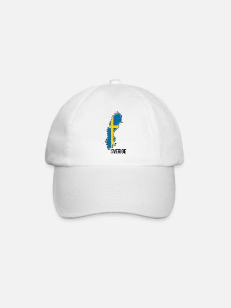 Schweden Flagge Umriss Souvenir - Baseballkappe - Weiß/Weiß