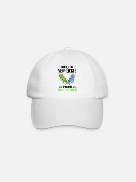 Wellensittich Vogel - Baseballkappe - Weiß/Weiß