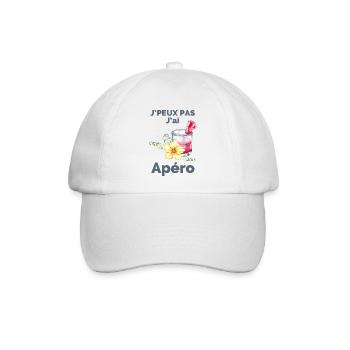 Ich kann keinen Aperitif haben - Baseballkappe - Weiß/Weiß - Vorne