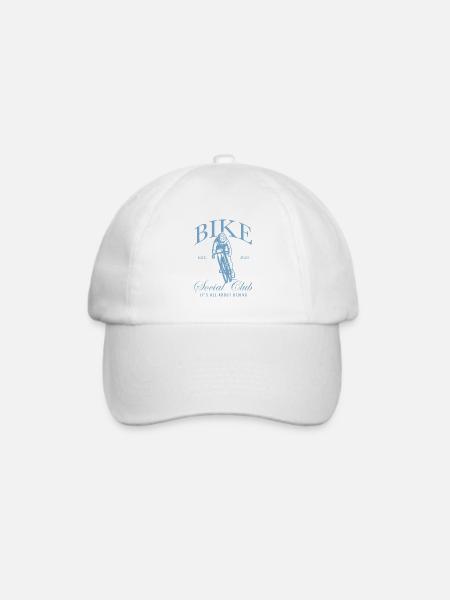Bike Social Club, es dreht sich alles ums Fahren - Baseballkappe - Weiß/Weiß