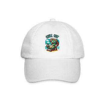 Schildkröte Chill Out - Baseballkappe - Weiß/Weiß - Vorne