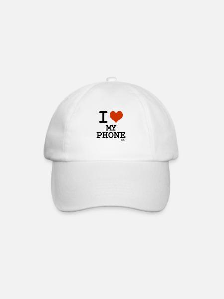 i love my phone by wam - Baseballkappe - Weiß/Weiß