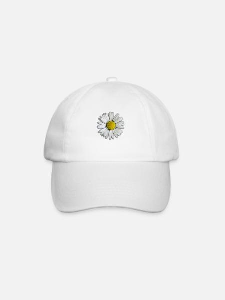 Gänseblümchen - Blume - Baseballkappe - Weiß/Weiß