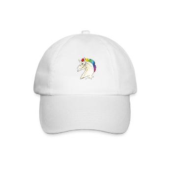 Einhorn Schädel - Baseballkappe - Weiß/Weiß - Vorne