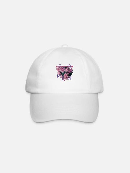 Flower Design - Baseballkappe - Weiß/Weiß
