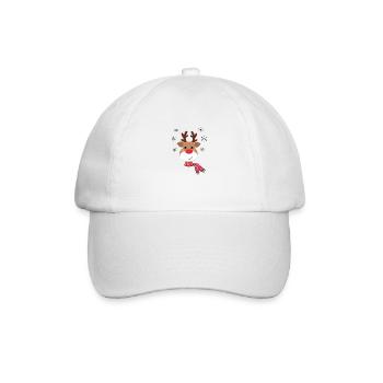 Rudolf Rentier - Rudolph the Red-Nosed Reindeer - Baseballkappe - Weiß/Weiß - Vorne