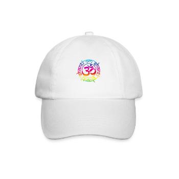 aum_om_shantil_rainbow - Baseballkappe - Weiß/Weiß - Vorne