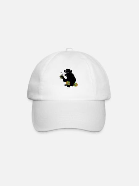 skateboard monkey - Baseballkappe - Weiß/Weiß