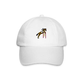 Springreiten 1 - Baseballkappe - Weiß/Weiß - Vorne