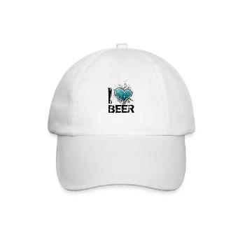 i love beer de - Baseballkappe - Weiß/Weiß - Vorne