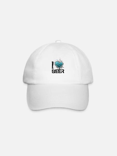 i love beer de - Baseballkappe - Weiß/Weiß