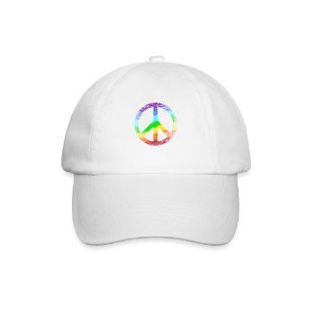 Peace-Zeichen Regenbogen Pazifist Frieden Graffiti - Baseballkappe - Weiß/Weiß - Vorne