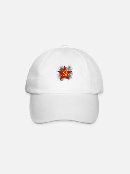 Sowjet roten Stern-Emblem - Baseballkappe - Weiß/Weiß