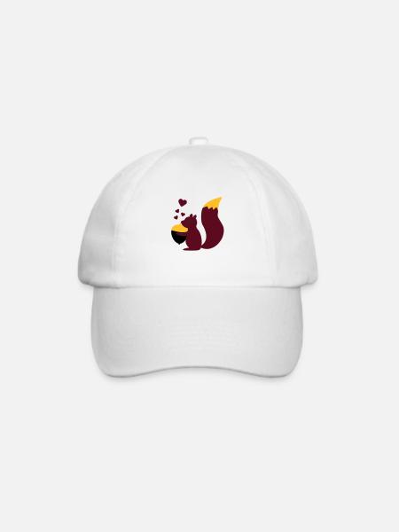 squirell love nuts - Baseballkappe - Weiß/Weiß