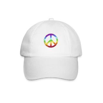 Peace-Zeichen Regenbogen Toleranz Frieden Pazifist - Baseballkappe - Weiß/Weiß - Vorne