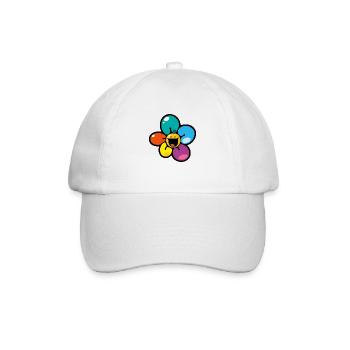 Smiley Colour Flower - Baseballkappe - Weiß/Weiß - Vorne
